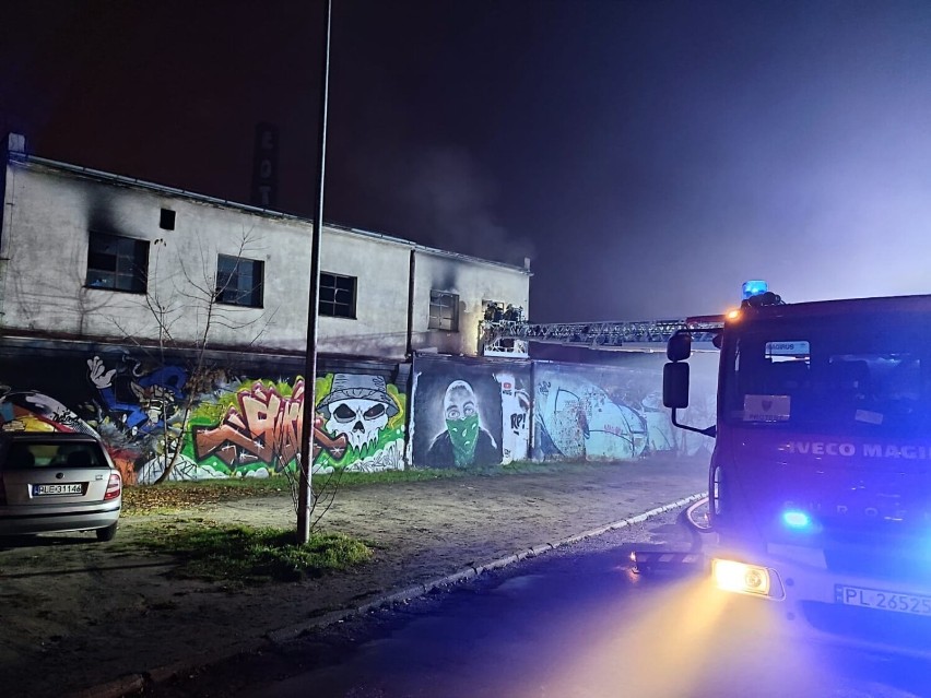 Pożar w dawnej rzeźni w Lesznie. Pustostan zapalił się nad ranem ZDJĘCIA