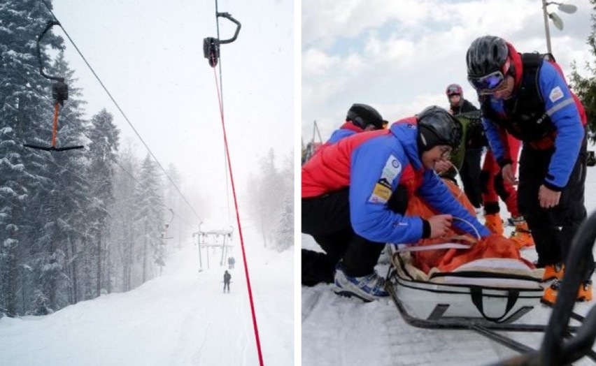 Szczyrk: Wypadek na wyciągu narciarskim w Czyrnej. Spadła lina napędzająca orczyk i zraniła kobietę [OŚWIADCZENIE SMR]