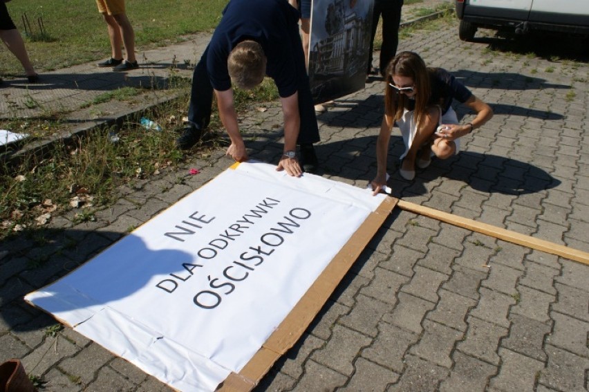 Protest przed konińską kopalnią