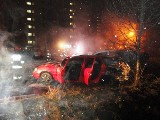 Pożar samochodów na ulicy Westerplatte w Nowym Sączu [ZDJĘCIA]