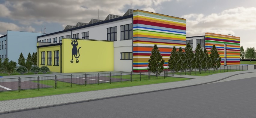 Trwa rozbudowa budynku szkoły i przedszkola w Domiechowicach