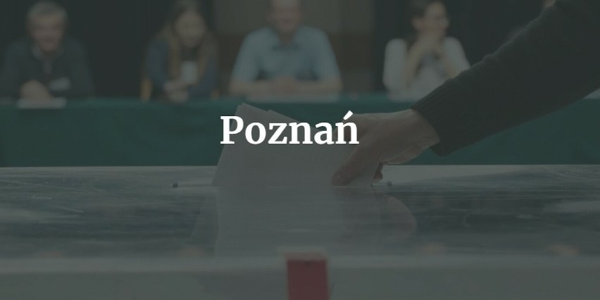 Miasto i procent frekwencji: Poznań 41,38%...