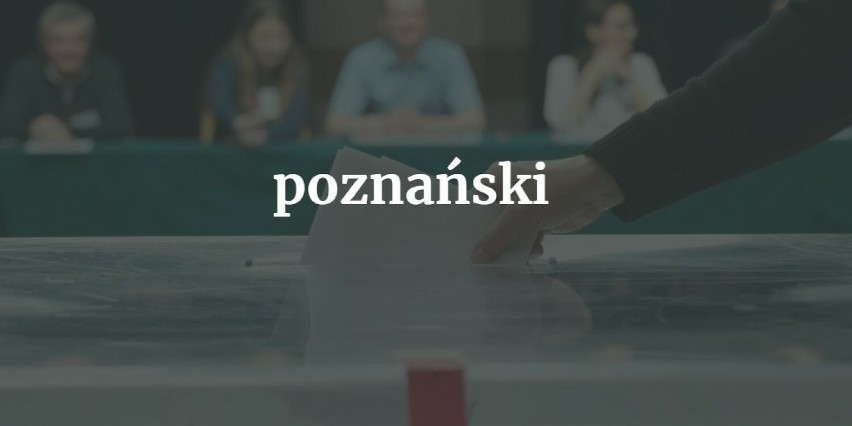 Powiat i procent frekwencji: poznański 42,17%...