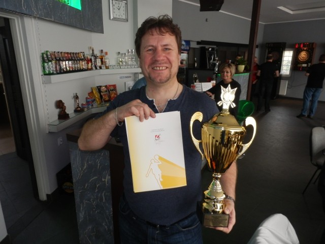 Roman Ochmiński, zwycięzca piątego turnieju Grand Prix Kwidzyna w darta