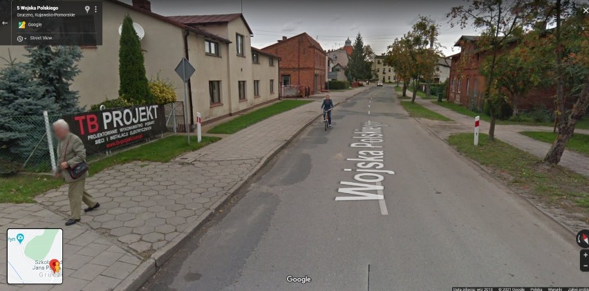 Mieszkańcy Gruczna zostali przyłapani przez kamerę Google...