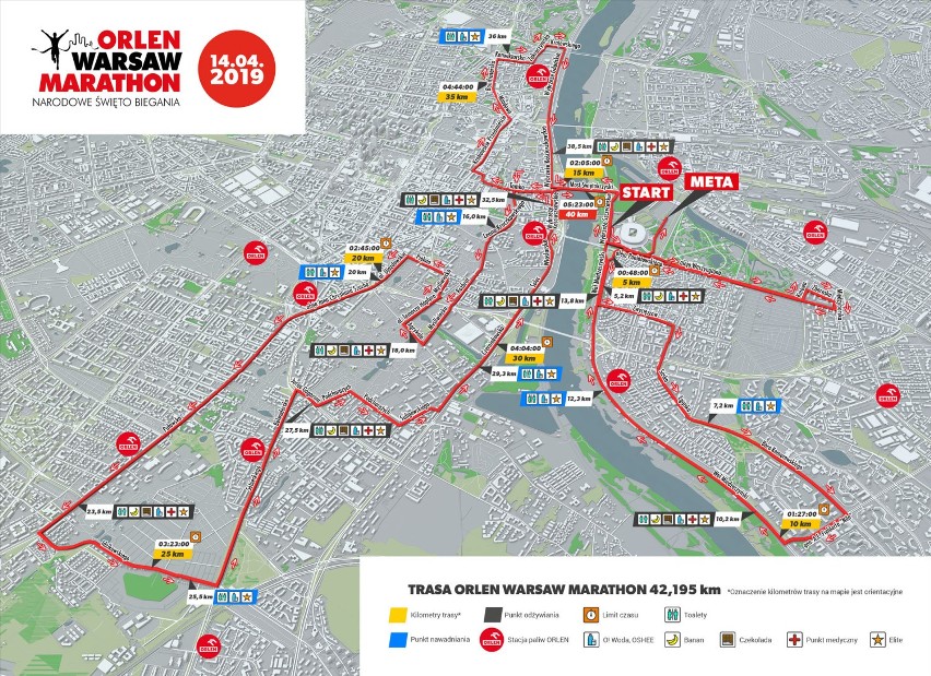 ORLEN maraton - mapa, trasy. Warsaw Marathon 2019. Utrudnienia na ulicach Warszawy, objazdy, zamknięte drogi [MAPKI]