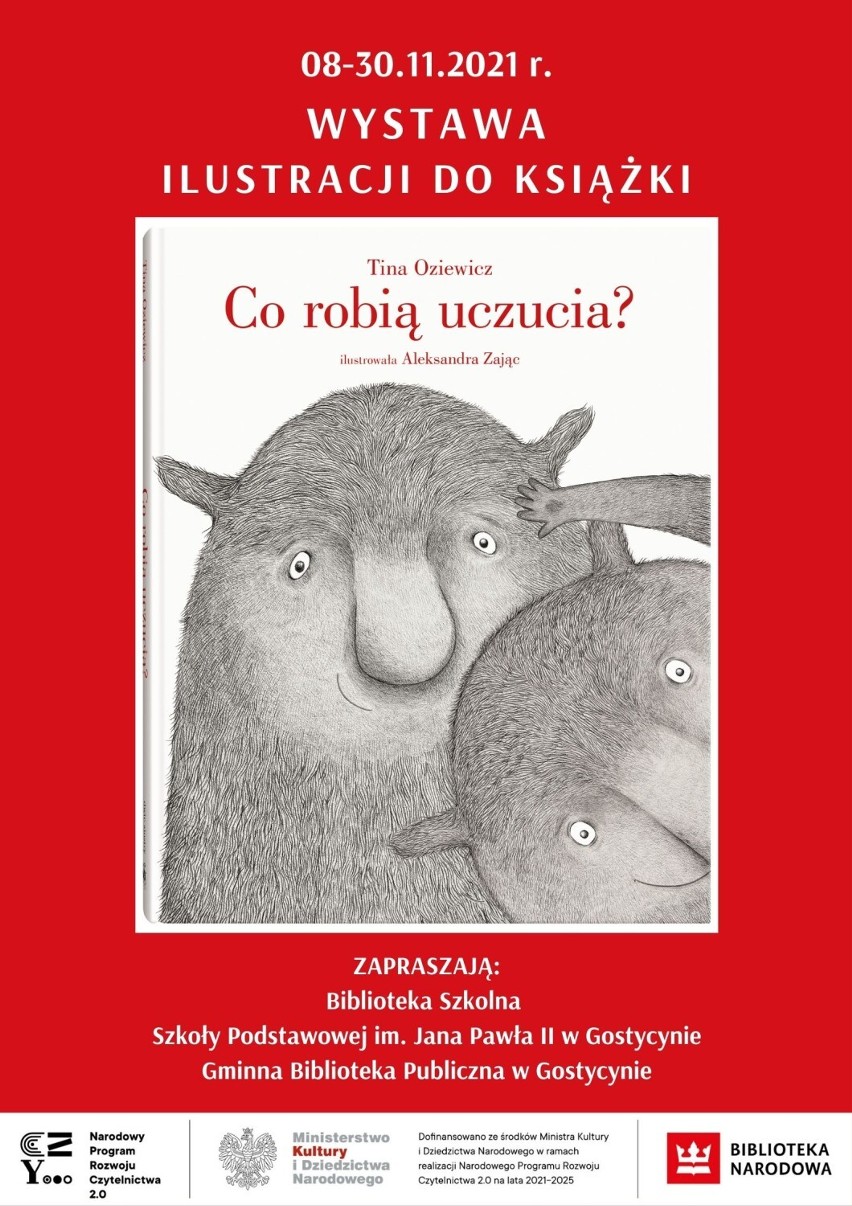 Tę wystawę ilustracji do książki o uczuciach w bibliotece w...