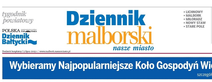 Czytaj w piątek "Dziennik Malborski". Sprawdź, co znajdziesz w papierowym wydaniu gazety