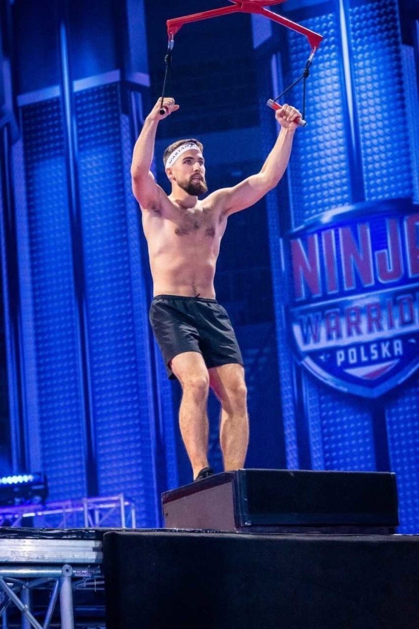 Bartosz Czywilski podczas startu w Ninja Warrior Polska.