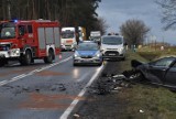 Wypadek na drodze Osiek - Lubin, kobieta w ciąży przewieziona do szpitala