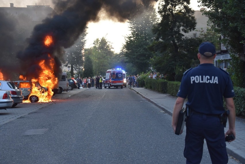 Pożar auta w Boguszowicach