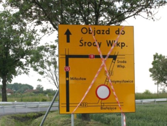 Objazd do Środy Wielkopolskiej.