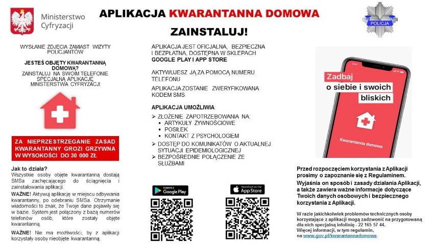Tczew: Starosta Powiatowy informuje o nowej aplikacji dedykowanej osobom na kwarantannie 