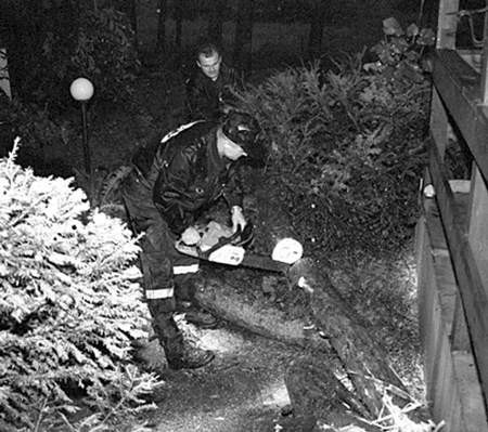 Strażacy przez prawie dwie doby usuwali skutki poniedziałkowej nawałnicy. Zdjęcie: Olgierd Górny
