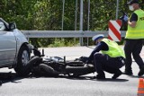 Wypadek samochodu osobowego z motocyklem w Terespolu [zdjęcia]