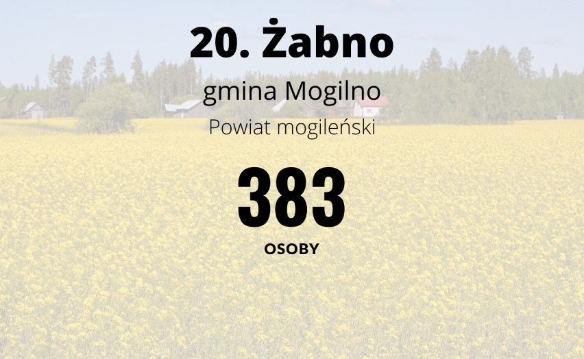 TOP 20 największych wsi w powiecie mogileńskim pod względem liczby mieszkańców [17.11.2022]