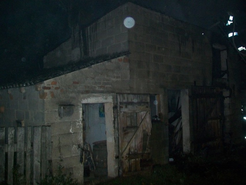 Pożar budynku w miejscowości Marcewo