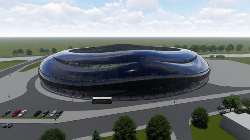 Taką futurystyczną propozycję stadionu piłkarskiego przy...