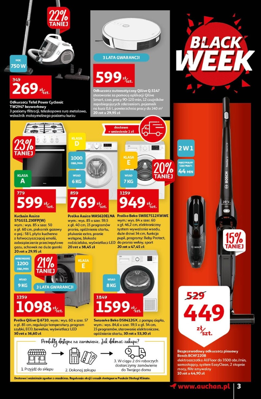 Black Friday 2021 w Auchan - GAZETKA. Promocje na m.in. odkurzacze, laptopy, telewizory. Sprawdź RABATY!