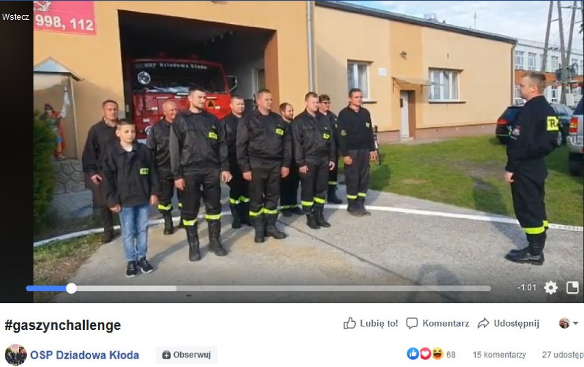 #GaszynChallenge, czyli strażacy robią pompki dla Wojtusia [FILMY, ZDJĘCIA]