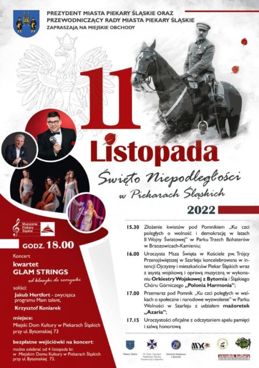 Święto Niepodległości w Piekarach Śląskich: Program uroczystości 11 listopada 2022