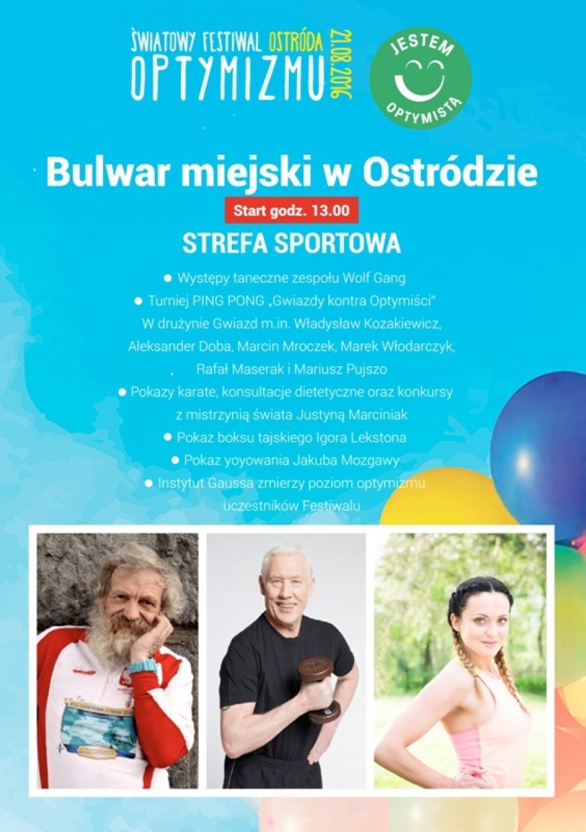 Światowy Festiwal Optymizmu już 21 sierpnia w Ostródzie