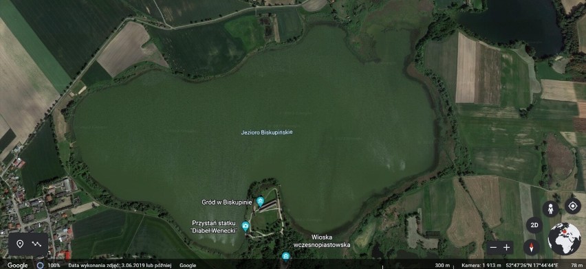 Jezioro Biskupińskie (gmina Gąsawa): 121,76 ha.