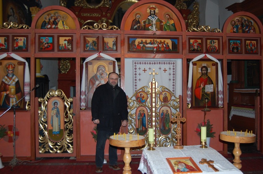 Ksiądz Piotr Gaborczak w dzierzgońskiej cerkwi