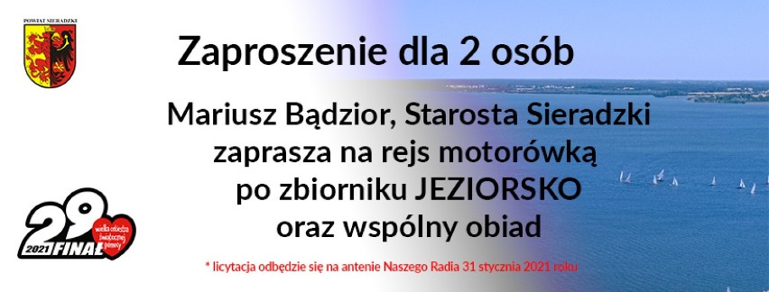 Starosta zaprasza na... rejs. WOŚP 2021 w Sieradzu i powiecie sieradzkim. Sztaby, puszki