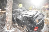 Wypadek w Borowym Młynie. Samochód osobowy uderzył w drzewo, dwie osoby ranne [ZDJĘCIA]