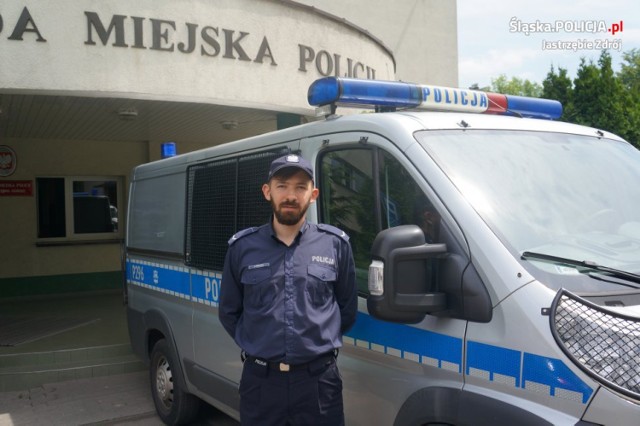 Policja w Jastrzębiu: sierż. Bartosz Frątczak zapobiegł tragedii
