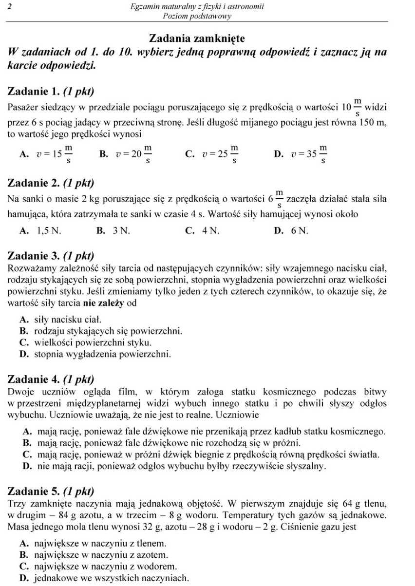 Matura 2014 fizyka i astronomia - poziom podstawowy  [ARKUSZ...