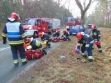 Wypadek w Drzewcach. Dwie osoby w szpitalu