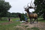 Epoka Lodowcowa w parku Wrocławskim. Trwa montaż nowych figur [ZDJĘCIA, FILM] 