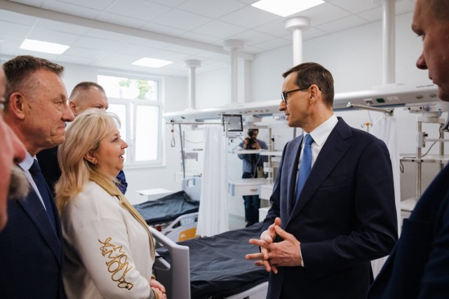 Premier Mateusz Morawiecki odwiedził dzisiaj szpital w Rawie Mazowieckiej