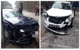 Wypadek na ulicy Leśnej we Włocławku. Zderzenie skody z volkswagenem [zdjęcia]