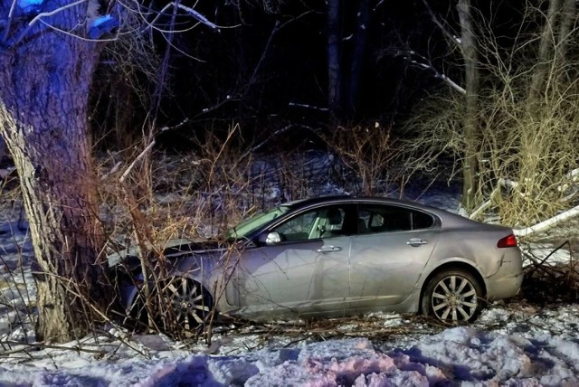 Mając 3 promile wsiadł za kierownicę jaguara. Uderzył samochodem w drzewo