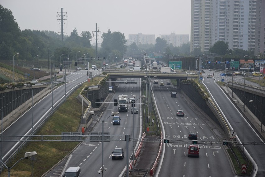 Aleja Roździeńskiego za wylotem z tunelu Katowickiego