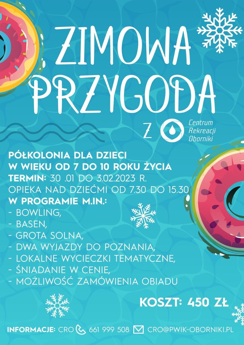 Ferie zimowe 2023. Oferta zajęć dla dzieci i młodzieży z powiatu obornickiego