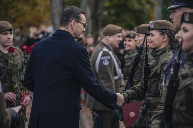 Przysięga członków Orkiestry Reprezentacyjnej Wojsk Obrony Terytorialnej w Muzeum Powstania Warszawskiego.