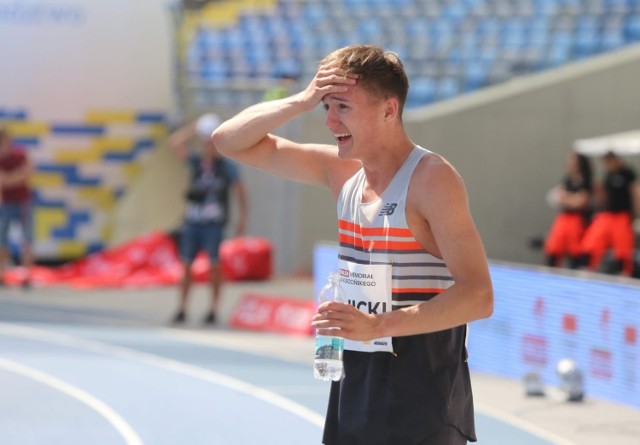 Krzysztof Różnicki podczas memoriału Janusza Kusocińskiego na Stadionie Śląskim (20 czerwca 2021)