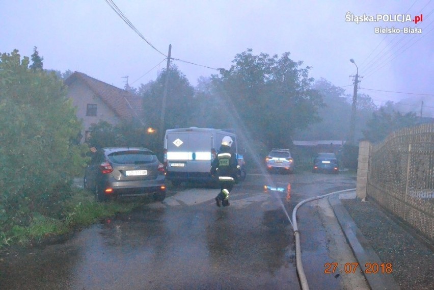 Pożar wybuchł w domu przy ul. Soplicy w Bielsku-Białej