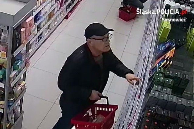 Rozpoznajesz tego mężczyznę? Jest podejrzewany o kradzież w sosnowieckiej drogerii przy ulicy Mireckiego