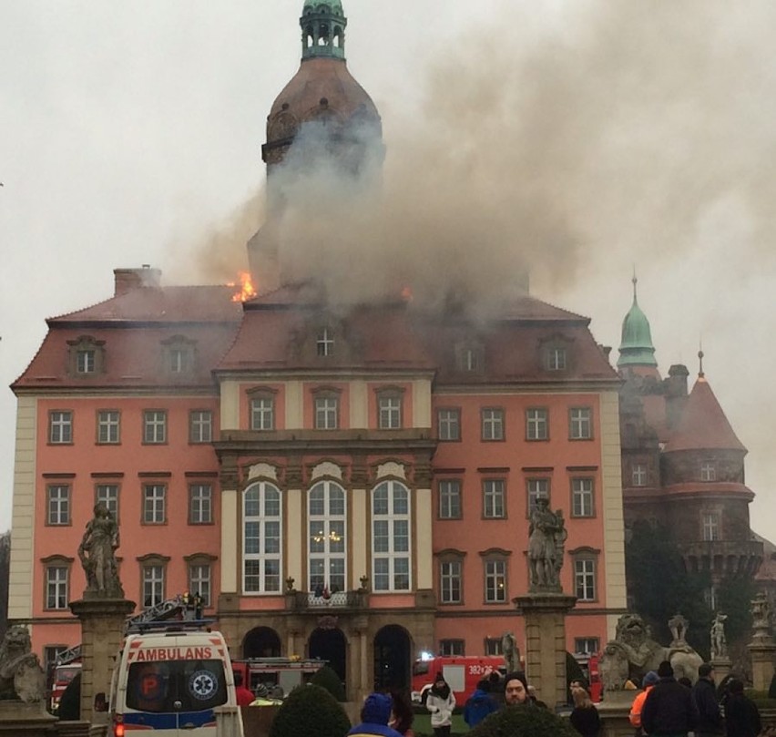 Pożar Zamku Książ w Wałbrzychu