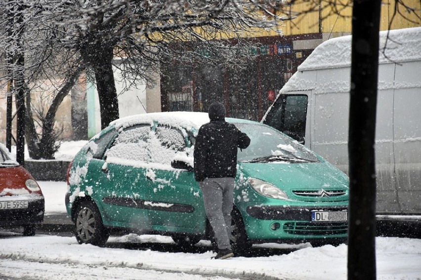 Spore opady śniegu, Legnica otulona białym puchem.