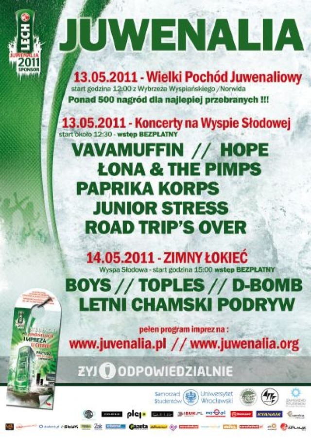 9 maja rozpoczynają się Juwenalia 2011 we Wrocławiu. Noc Grilli, ...