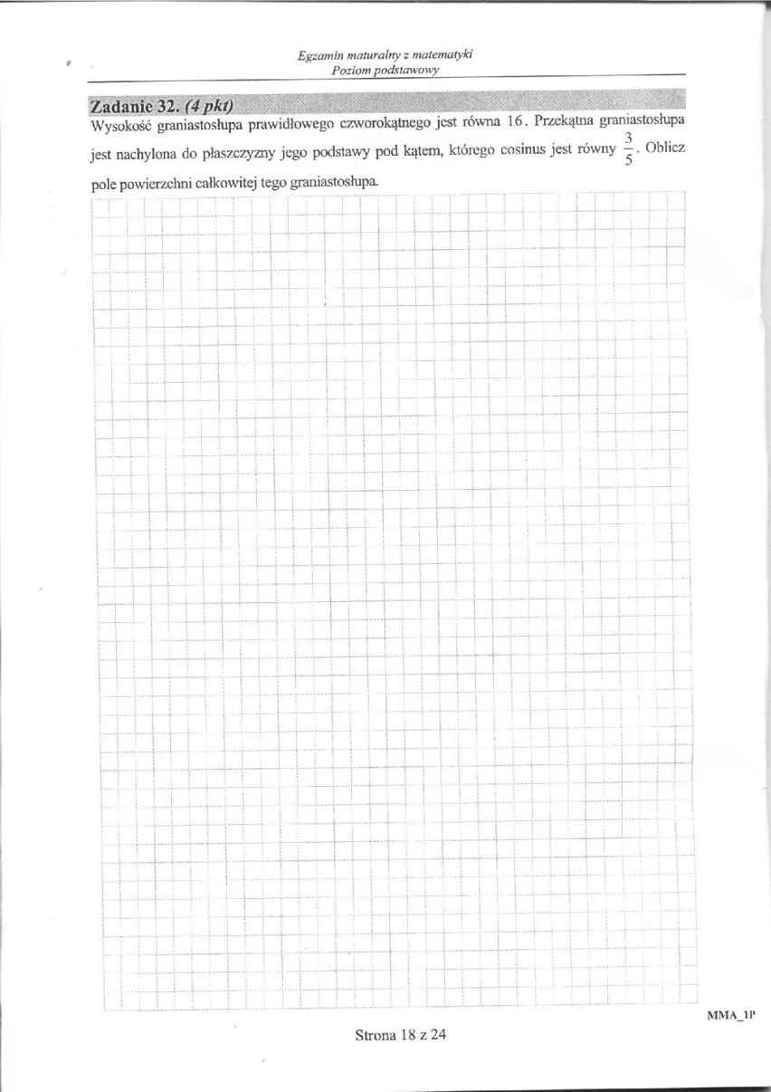 Matura matematyka arkusz poziom podstawowy - technikum