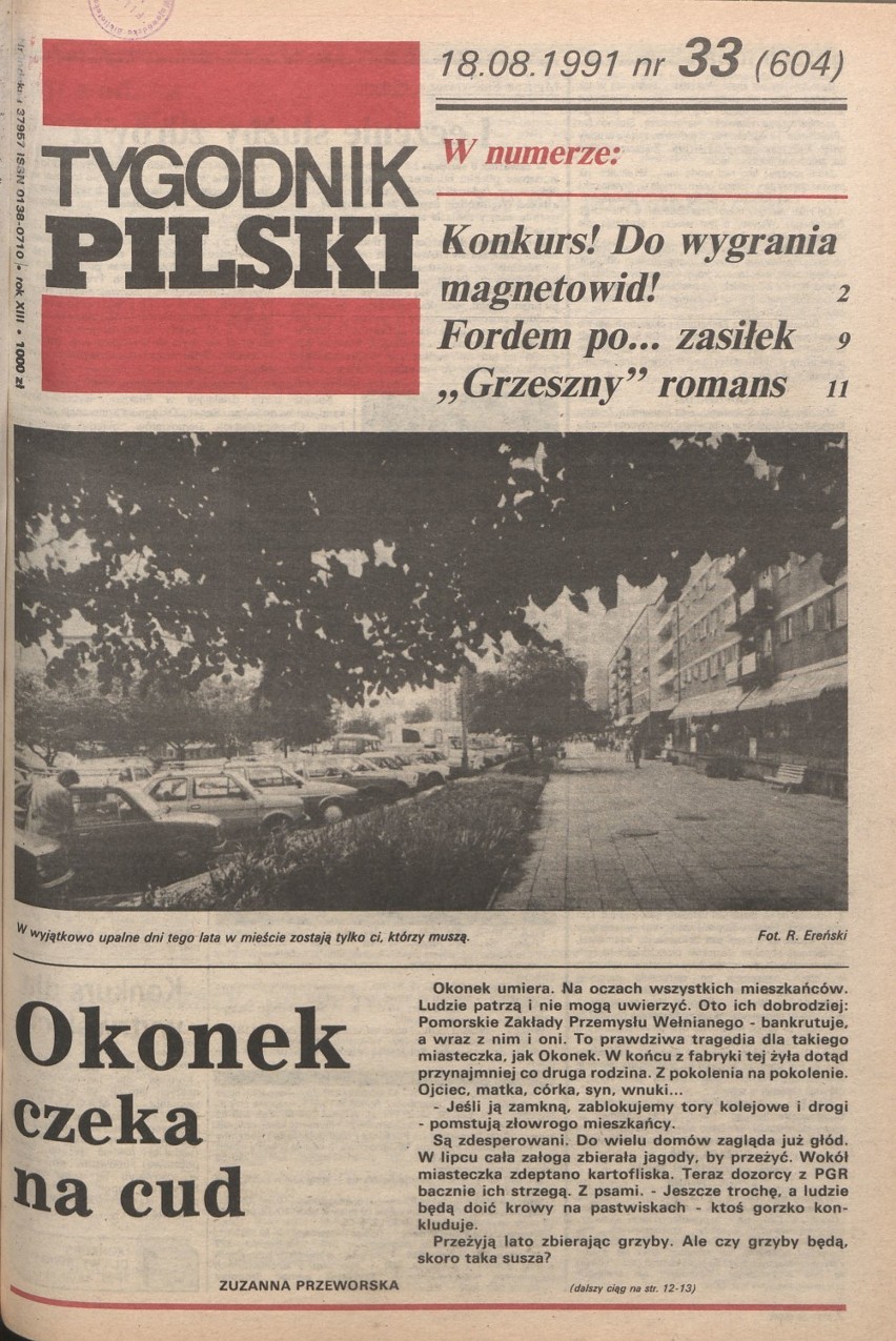 Syzyf w akcji, dramat Okonka, fałszujące gitary i futbol. Tygodnik Pilski, 1991 rok