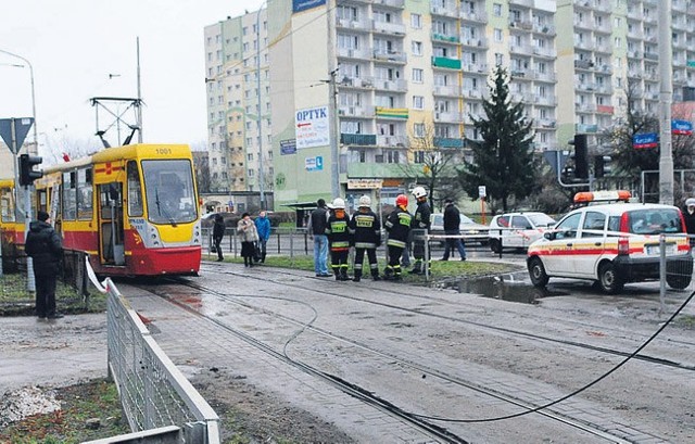 Tramwaj zapalił się gdy wyjeżdżał z pętli przy ul. Kurczaki.