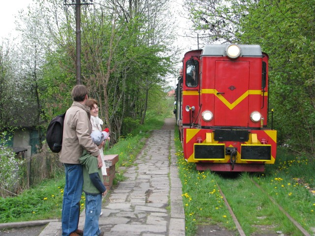 Kolejka wąskotorowa na stacji w Tarnowskich Górach